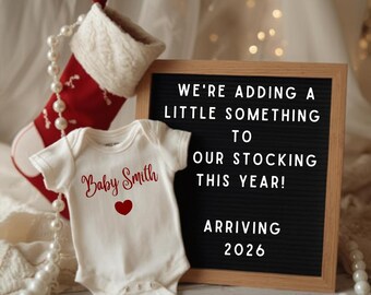 Christmas Pregnancy Announcement | Editable Canva Template (Digital Download)