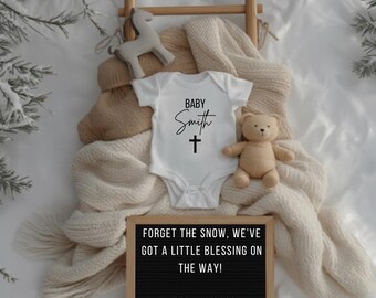 Winter Pregnancy Announcement | Little Blessing Social Media (Canva Template)