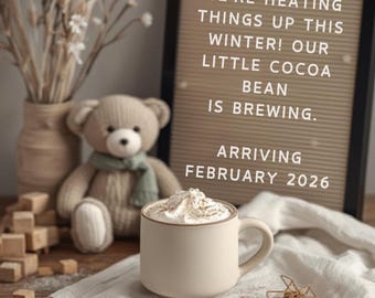 Little Cocoa Bean Winter Pregnancy Announcement | Gender Neutral (Digital)