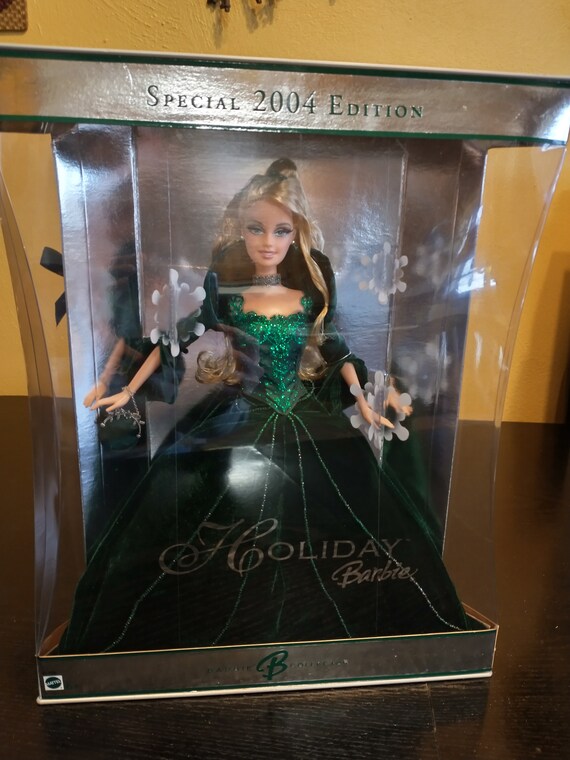 sachin and babi light blue dress 1995 Holiday Jewel Porcelain Barbie, NRFB, (14311) Non-Mint Box