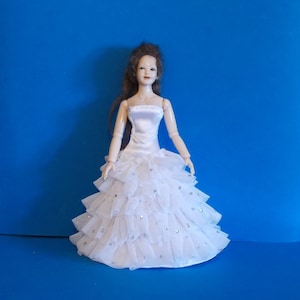 Dollhouse Miniature Wearable Heidi Ott Wedding Dress/Formal