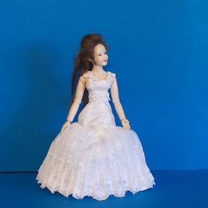 Dollhouse Miniature Wearable Heidi Ott Wedding Dress