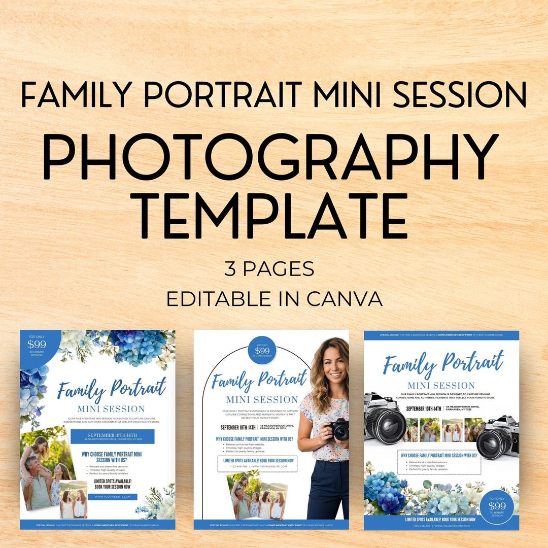 Family Portrait Mini Session Photography Promo Template Bundle ...