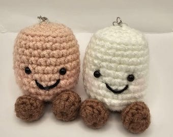 Crochet Marshmallow Keychain | Soft Handmade Keychain | Gift For All Ages | Purse Decor