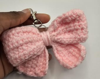 Crochet Bow Keychain | Soft Handmade Keychain | Gift For All Ages | Purse Decor