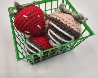 Crochet Strawberry Keychain | Soft Handmade Keychain | Gift For All Ages | Valentine's Day | Purse Decor