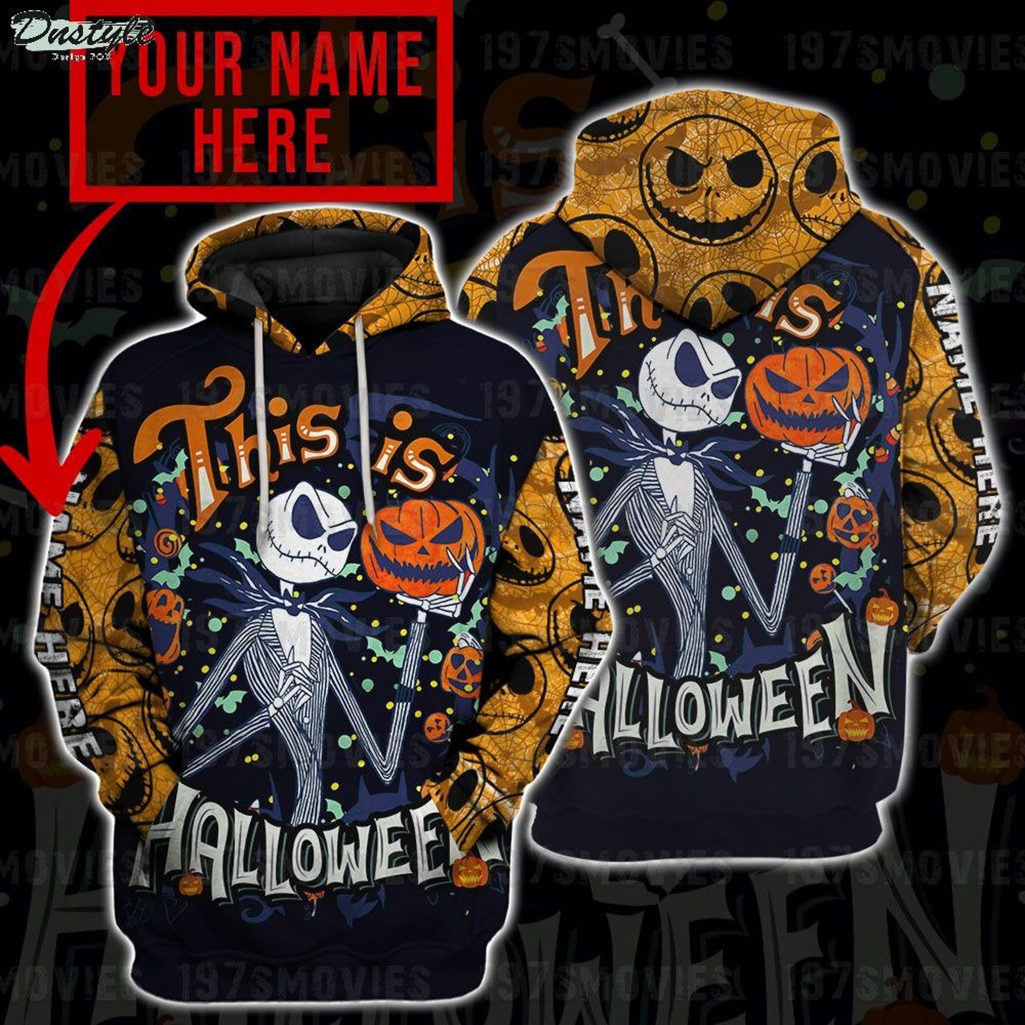 Discover Jack Skellington This Is Halloween Custom Name 3D Printed Hoodie