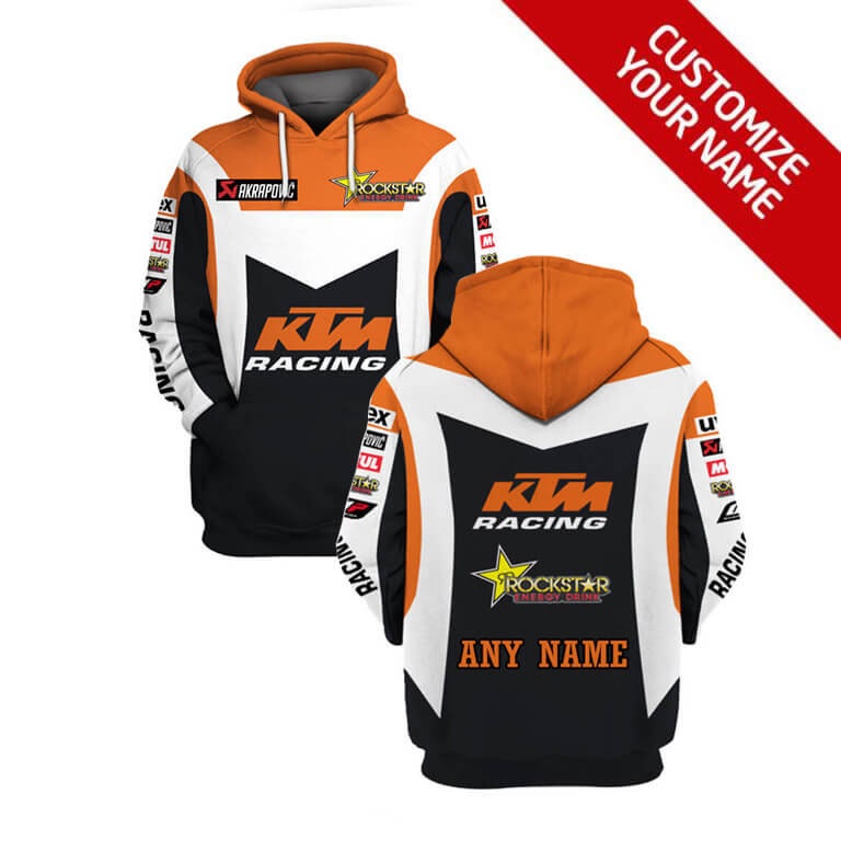 Discover Personalized Rockstar KTM Racing 3D Shirt Gift, Custom Name 3D Racing Hoodie, Rockstar KTM Motorsport Logo Brand