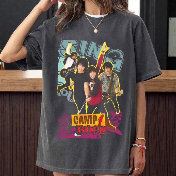Camp Rock Vintage Graphic T-Shirt | Disney Channel Music Movie Tee | Unisex Retro Band Shirt | 2000s Nostalgia Gift