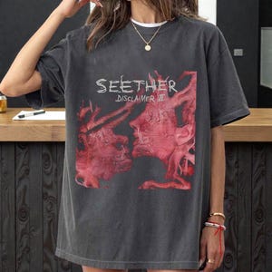 T-shirt Vintage Groupe Seether - Unisexe, Manches Courtes, Col Rond, Tailles S à 5XL, Neuf Avec étiquettes