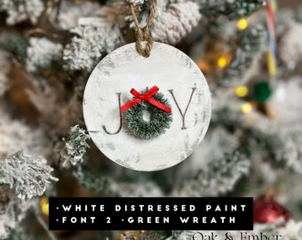 Hand Burned Wooden Round Christmas Ornaments. Stocking tag or gift.