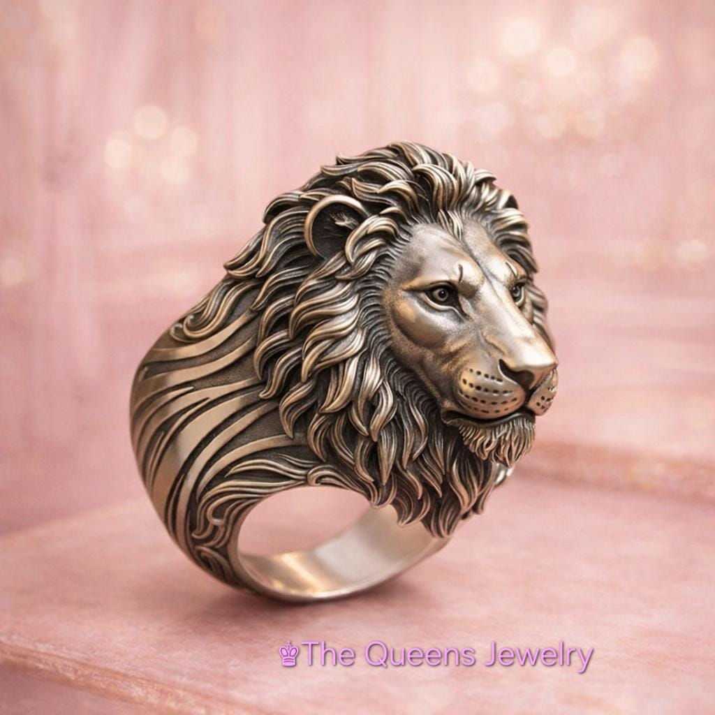 Gold Lion Head Ring - Etsy Canada