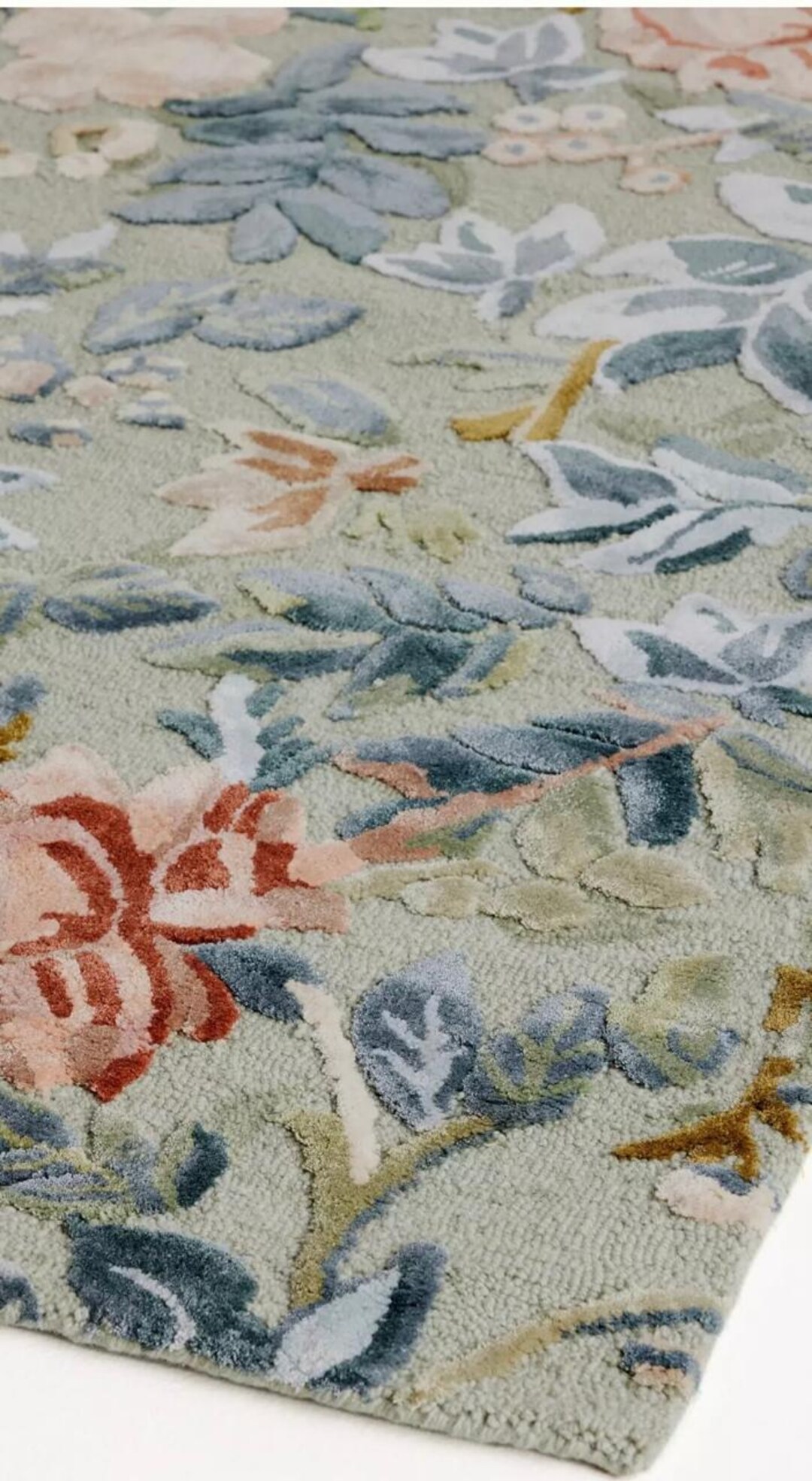 Hand Tufted Wool Rug, Pastel Floral Botanical Carpet, Custom Size - Etsy