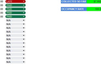 Landlord Rent Roll Spreadsheet | Rental Property Management Template for Google Sheets | Tenant Tracker & Lease Ledger | Real Estate Tool