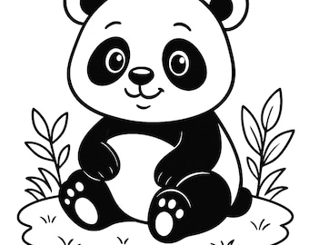 Panda Coloring Page • Kids Printable Coloring Sheet • Preschool & Kindergarten Activity • Instant Download