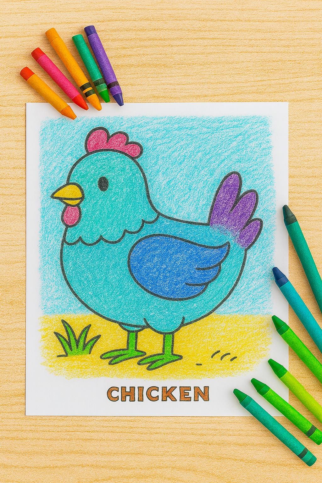 Chicken Coloring Page