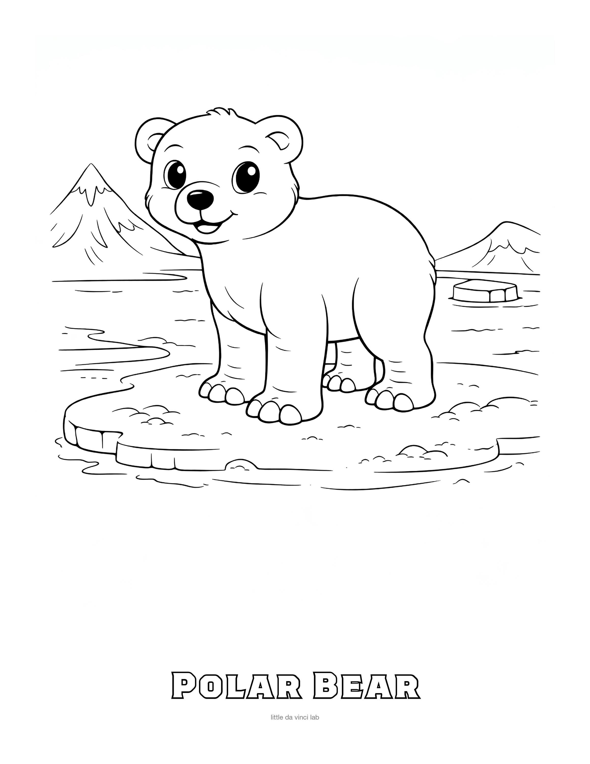 38 Un-BEAR-lievable Crafts: Engaging and Easy DIY Projects for Kids 23 Polar Bear Coloring Page