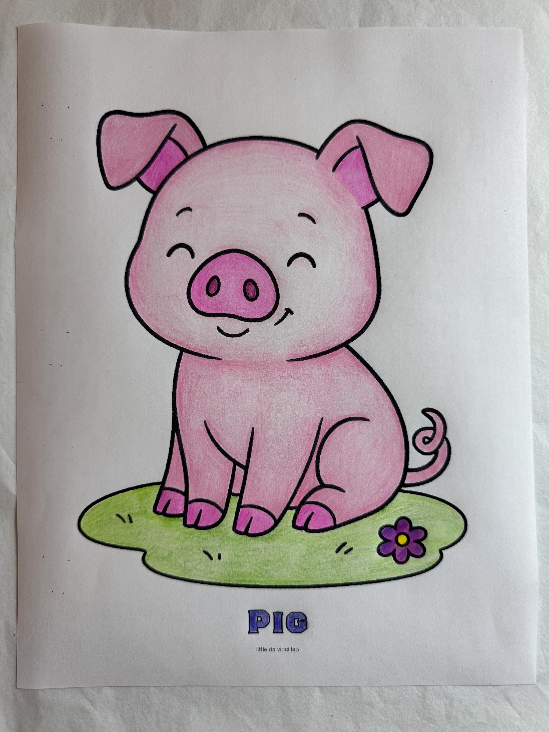 37 Adorable Pig Crafts for Kids On a Rainy Day 23 Pig Coloring Page