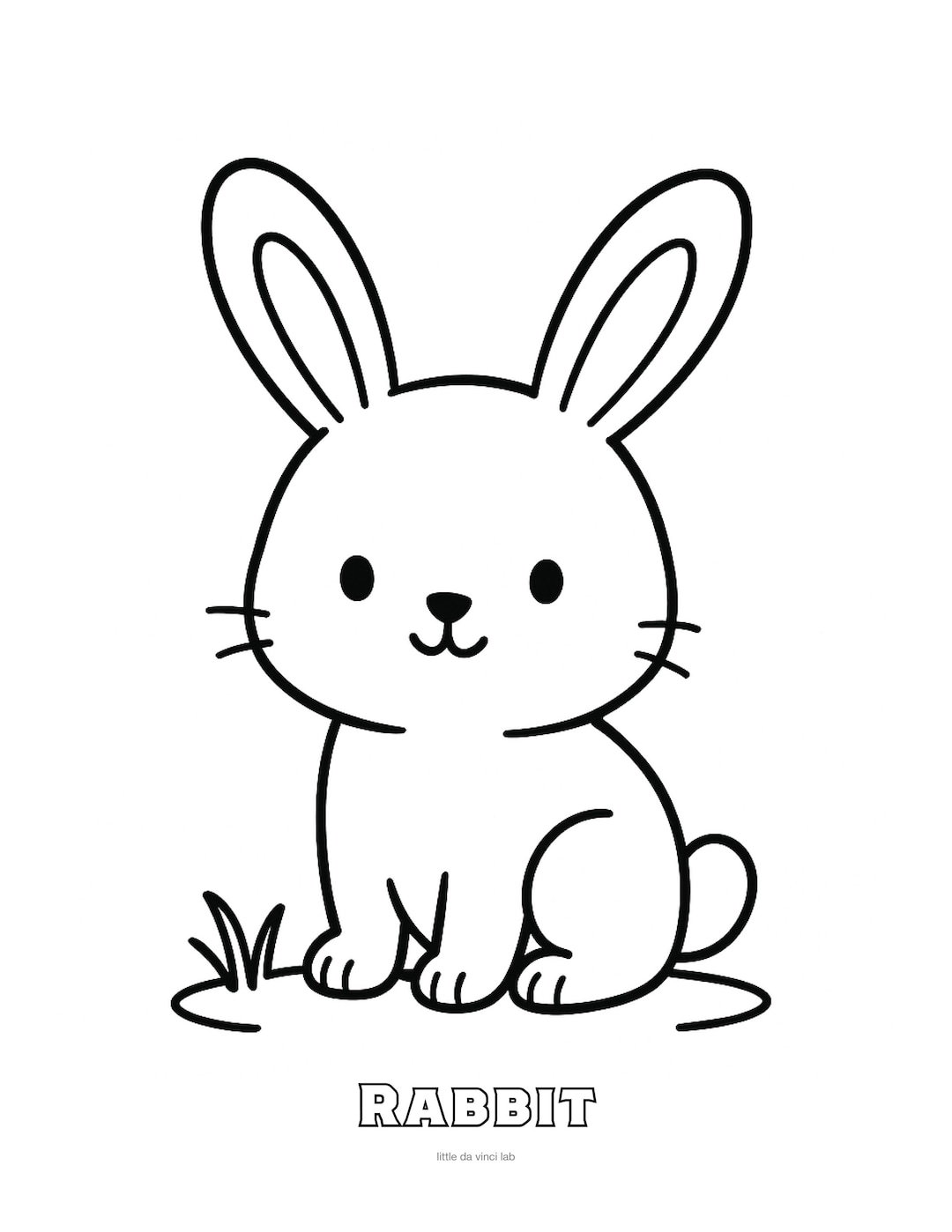 Rabbit Coloring Page • Kids Printable Coloring Sheet • Preschool ...