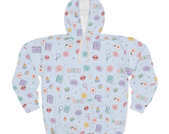 Felpa con cappuccio unisex per logopedia (AOP)