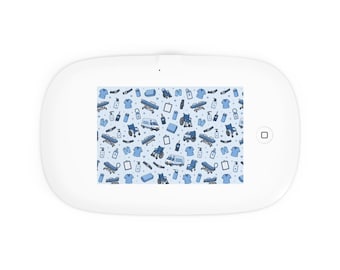 Patient Transporter Blue Tech Icons UV Phone Sanitizer and Wireless Charger