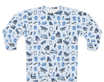Patient Transporter  All Over Print Sweatshirt | Nursing Doctor Pattern, Scrubs