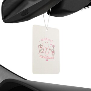 Medical Assistance design Car Air Freshener | nurse stethoscope clipboard perfume