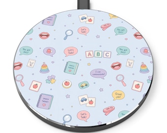 Logopädie Icons Wireless Ladegerät | Speech Pathology Pattern, ABC-Therapy-Design
