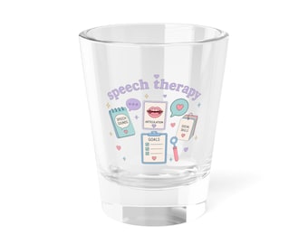Speech Therapy Icons Shot Glass | Cute Speech Pathology Design
