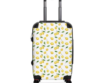 Lemon Pattern Suitcase | Yellow Citrus Luggage Cover