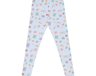 Damskie legginsy do terapii logopedycznej (AOP)