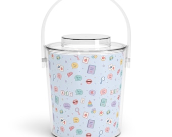 Seau à glace pour orthophonie avec pinces | Motif mignon