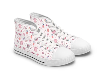 Pink Baby Clothes Pattern High Top Sneakers | Baby Shower, Nursery Print