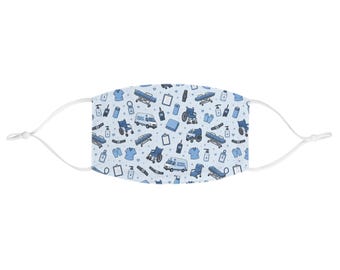 Mascarilla para transportista de pacientes / Diseño azul