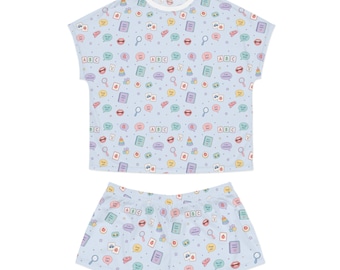 Speech Therapy Women's Short Pajama Set (AOP)