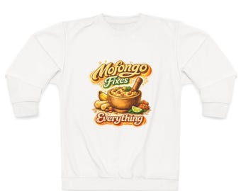 Sudadera "Mofongo lo arregla todo" / Gráfico de comida puertorriqueña