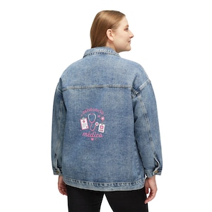 Asistencia Medica Nurse Stethoskop Illustration Jeansjacke | Medizinische Symbole-Rücken-Patch