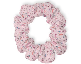 Coletero/accesorio para el cabello rosa con estampado médico femenino