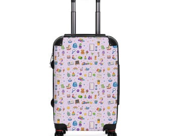 Development Therapy Travel Essentials Pattern Suitcase | Cute Luggage Print