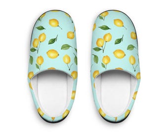 Copy of Lemon Pattern Slippers women's indoor slippers | citrus print, yellow lemons