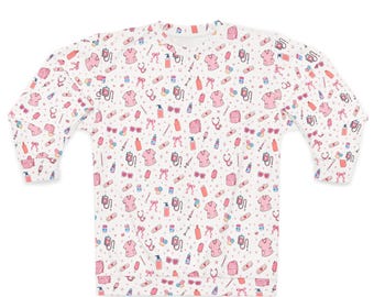 Kawaii Pink Pattern sweatshirt | All-Over Print sweater