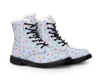 Speech Therapy Women's Fur and Leather Boots