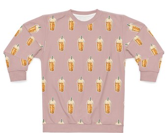 Sudadera con estampado de café helado / Sudadera con estampado integral de taza de café