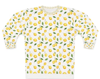 Lemon Pattern Sweatshirt | All Over Print Fruit Design