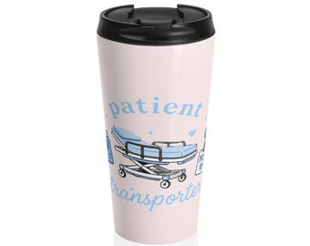 Patient Transporter Nurse Medical Icons Travel Mug | Healthcare Pattern Stainless Steel