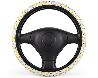 Lemon Pattern Car Steering Wheel Cover | Citrus Fruit Decorative Steering Cover