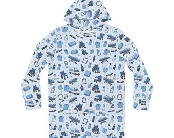 Vestido con capucha estampado de enfermera para transporte de pacientes