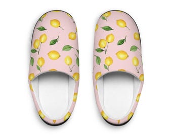 Copy of Lemon Pattern Slippers women's indoor slippers | citrus print, yellow lemons