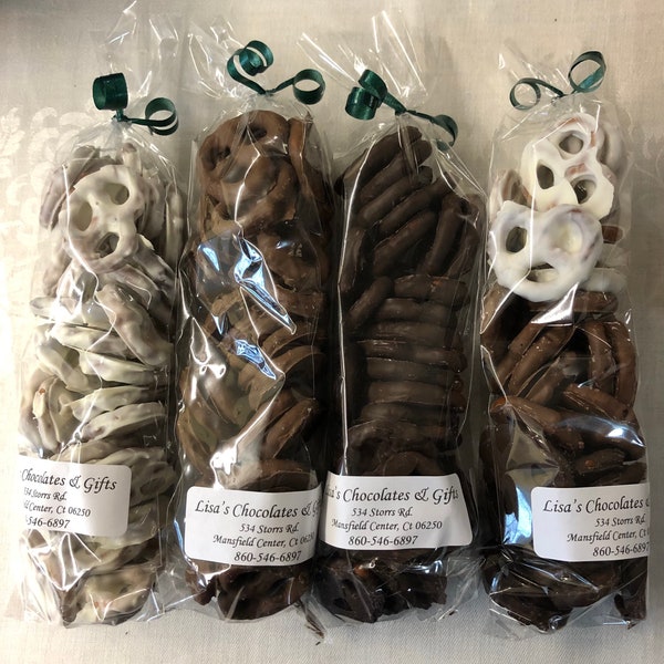 1/4 lb bag of chocolate covered pretzels your choice of Chocolate