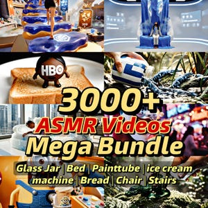 3000+ ASMR-videomegabundel | Virale ASMR-clips | Bed, verftube, ijsmachine, op toast, glazen pot, stoel asmr, trap ASMR